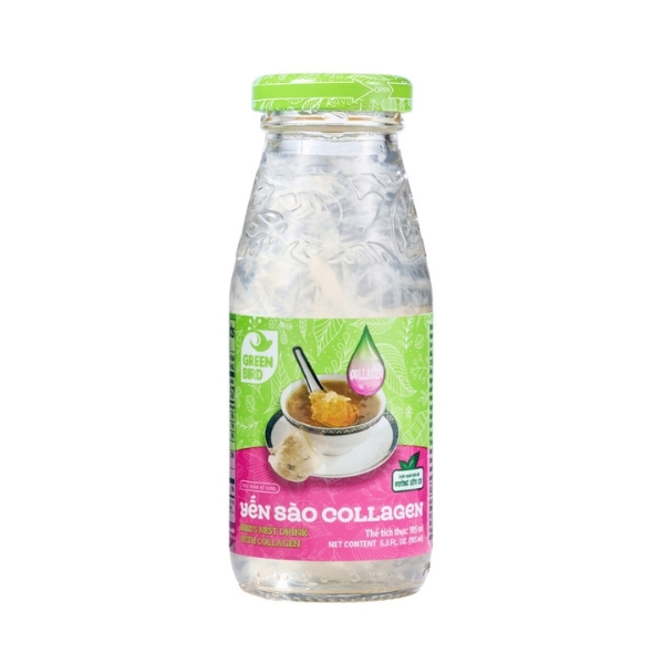 Nước yến sào collagen Green Bird 185ml thơm ngon, tăng cường sức đề kháng - AVAKids.com