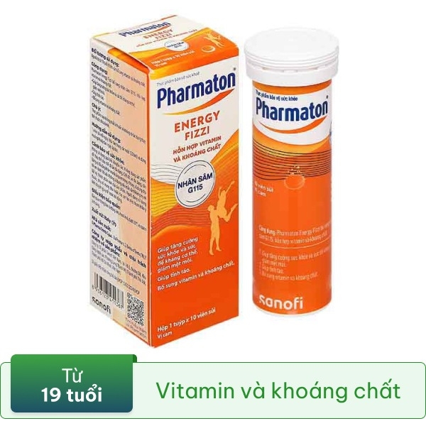 Thực phẩm bảo vệ sức khỏe Pharmaton Energy Fizzi hộp 1 tuýp x 10 viên sủi