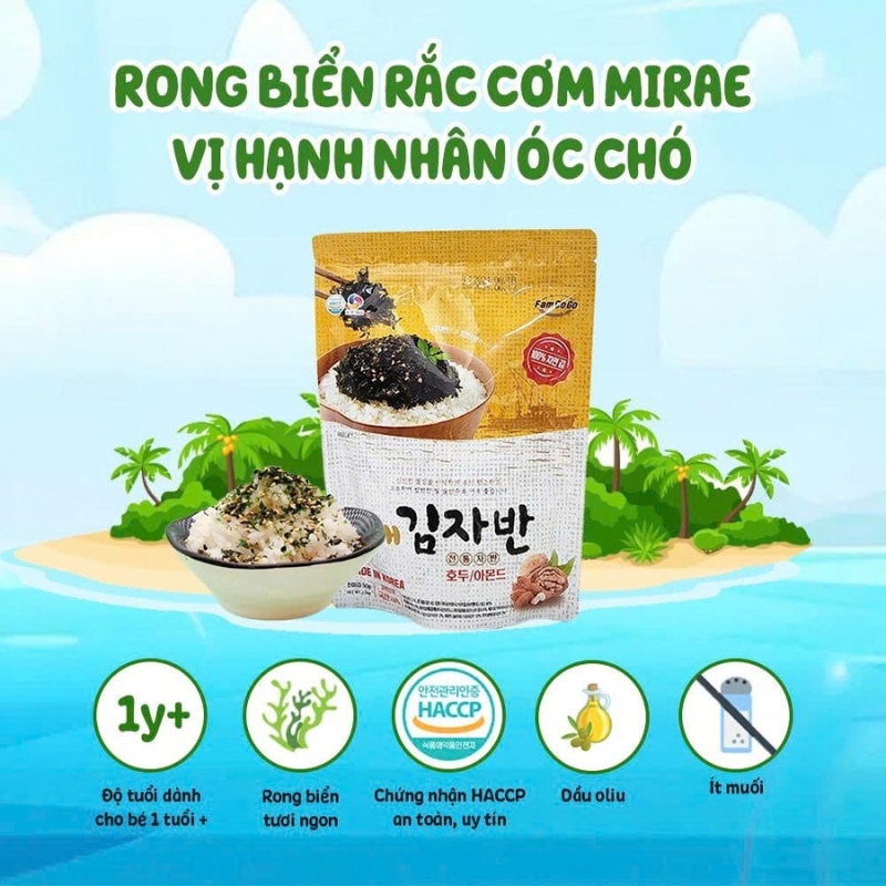 Rong biển ô liu Mirae gói 50g (từ 1 tuổi) 12