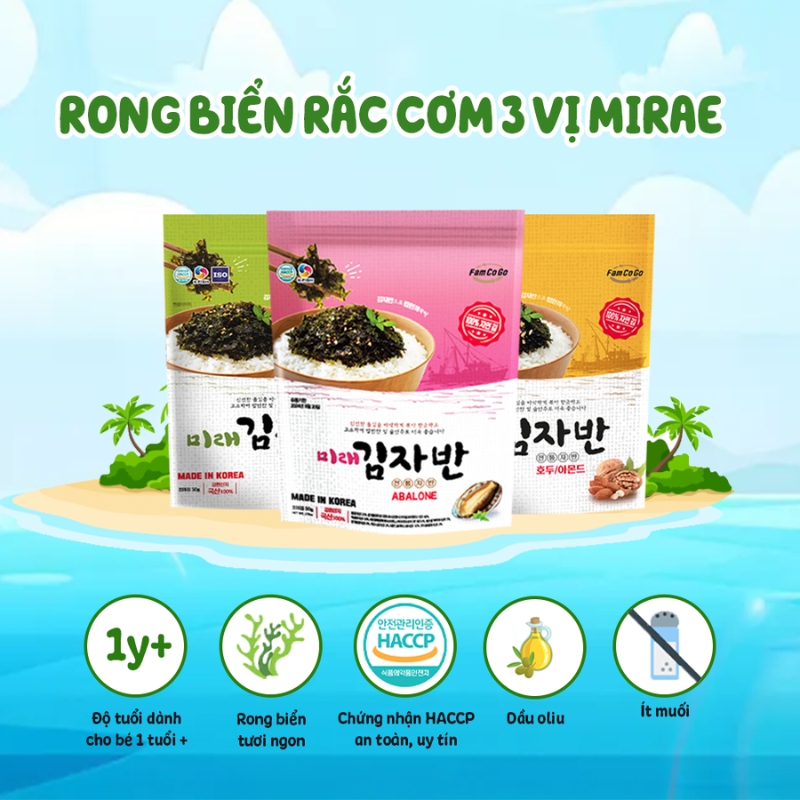 Rong biển ô liu Mirae gói 50g (từ 1 tuổi) 7