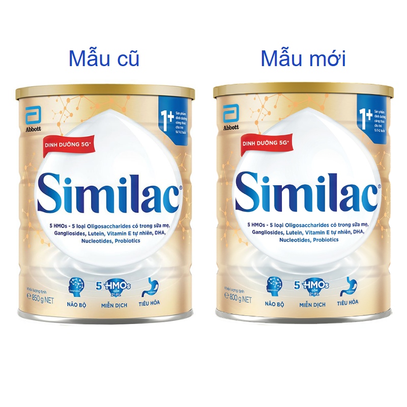 Sữa bột Similac 5G 1+ 800g (1 - 2 tuổi) - Giao bao bì ngẫu nhiên 2