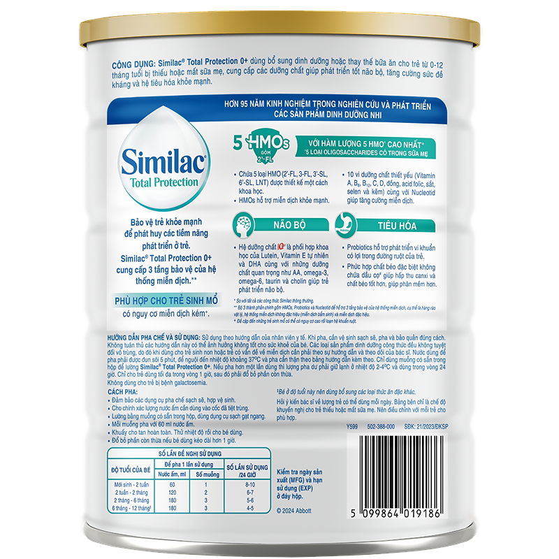 Sữa bột Similac Total Protection 0+ 800g (0 -12 tháng) - Giao bao bì ngẫu nhiên 4