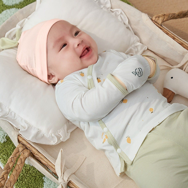 Set bao tay bao chân hoa thơm La Pomme màu hồng (0 - 6 tháng) 8