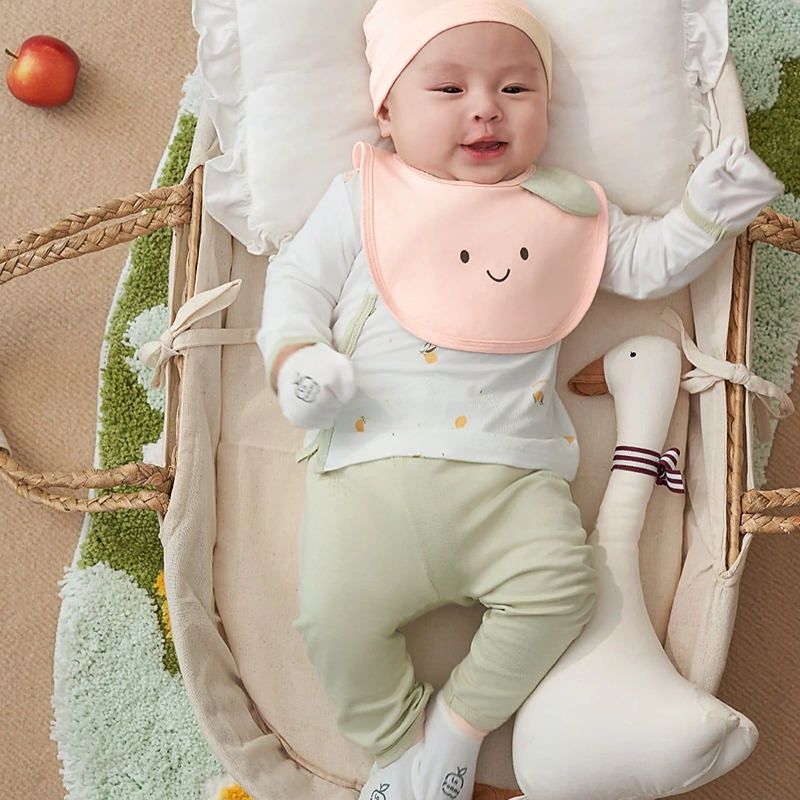 Set bao tay bao chân hoa thơm La Pomme màu hồng (0 - 6 tháng) 7