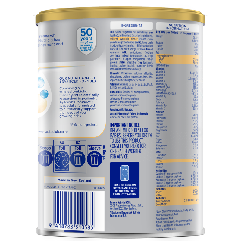 Sữa bột Aptamil Úc Profutura số 2 800g/900g (6 - 12 tháng) - Giao bao bì ngẫu nhiên 6