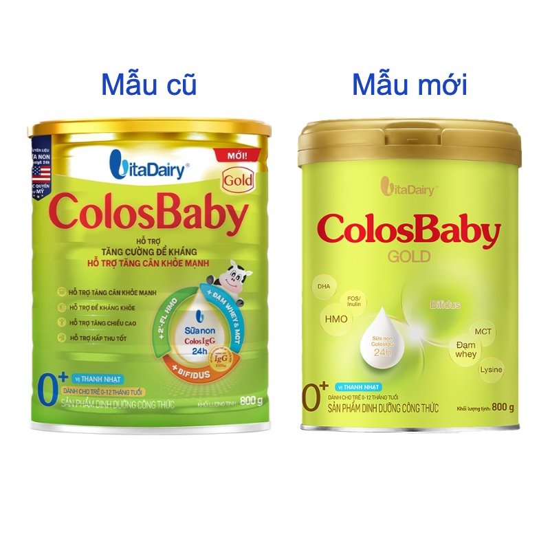 Sữa bột ColosBaby Gold 0+ (sữa non) hương vani 800g (0 - 12 tháng) - Giao ngẫu nhiên 2