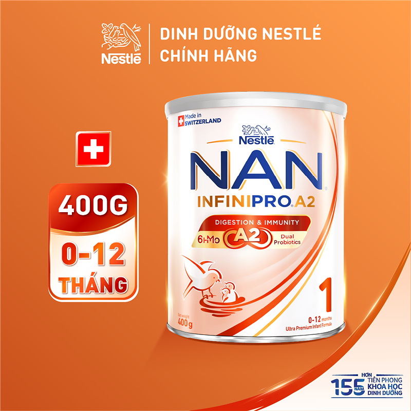 Sữa bột NAN InfiniPro A2 6HMO số 1 (đạm quý A2) 400g (0 - 12 tháng) - Giao bao bì ngẫu nhiên 11