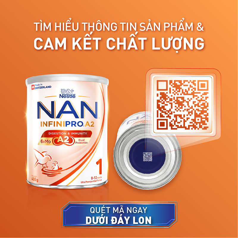 Sữa bột NAN InfiniPro A2 6HMO số 1 (đạm quý A2) 400g (0 - 12 tháng) - Giao bao bì ngẫu nhiên 17