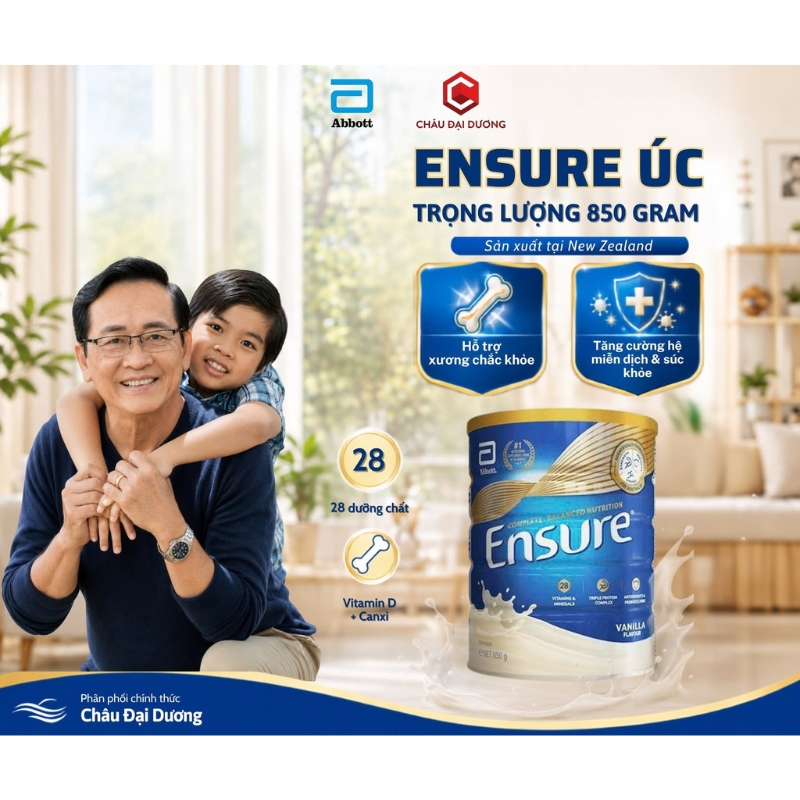 Sữa bột người lớn Abbott Ensure Powder Úc hương Vani 850g 6