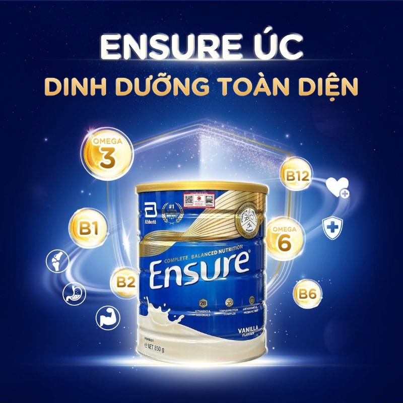 Sữa bột người lớn Abbott Ensure Powder Úc hương Vani 850g 8