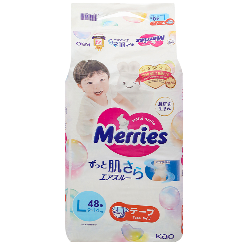 Tã dán Merries size L 48 miếng (9 - 14 kg) - Giao bao bì ngẫu nhiên 4