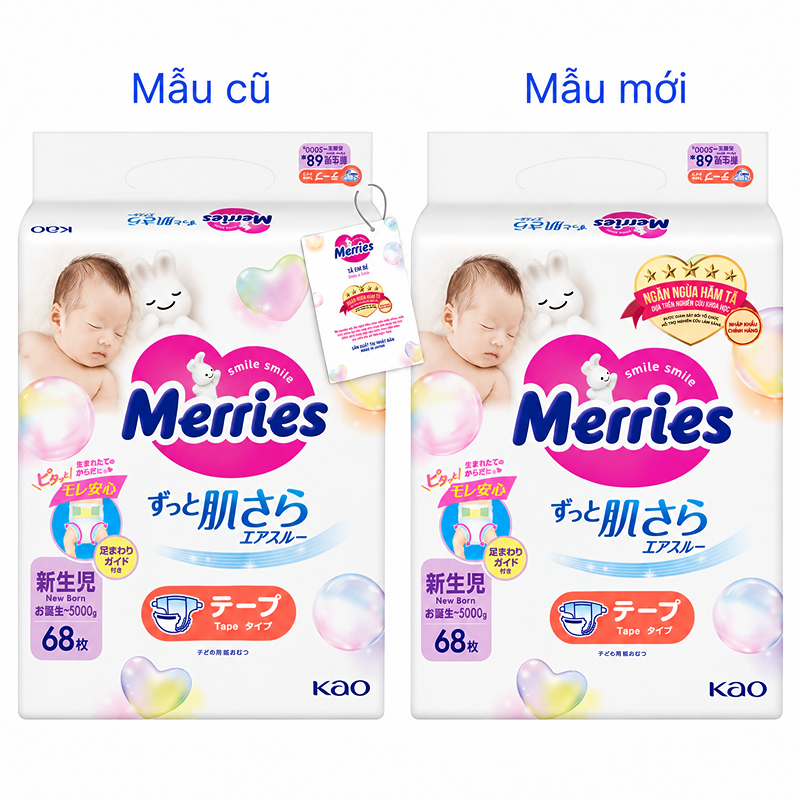 Tã dán Merries size S 62 miếng (4 - 8 kg) - Giao bao bì ngẫu nhiên 18