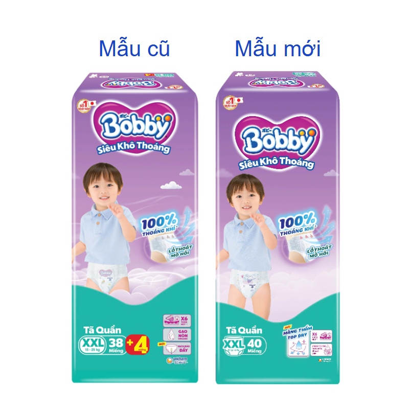Tã quần Bobby size XXL 38 miếng (15 - 25 kg) - Giao bao bì ngẫu nhiên 2
