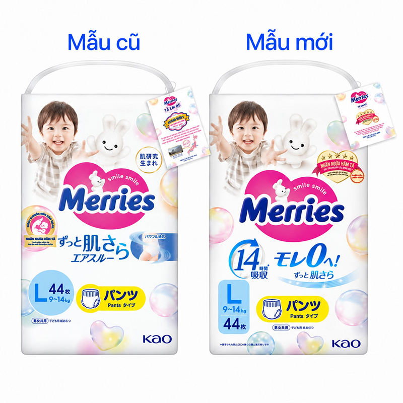Tã quần Merries size L 44 miếng (9 - 14 kg) - Giao bao bì ngẫu nhiên 2