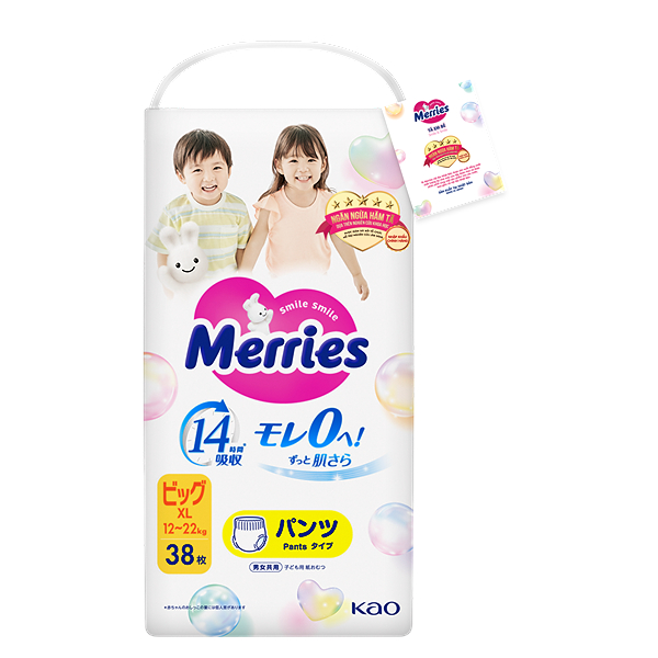 Tã quần Merries size XL - Mẫu mới