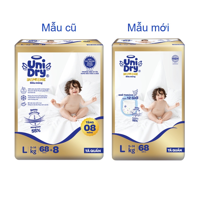 Tã quần Unidry Supreme Thin & Soft size L 68 + 8 miếng (9 - 14 kg) 2