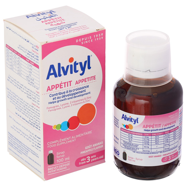 ALVITYL Appétit giúp kích thích ăn ngon, phát triển xương trẻ từ 3 tuổi
