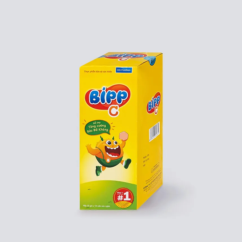 Thực phẩm bảo vệ sức khỏe kẹo bipp c bổ sung vitamin C hỗ trợ tăng sức đề kháng, hộp 35 gói viên ngậm (từ 3 tuổi) 3