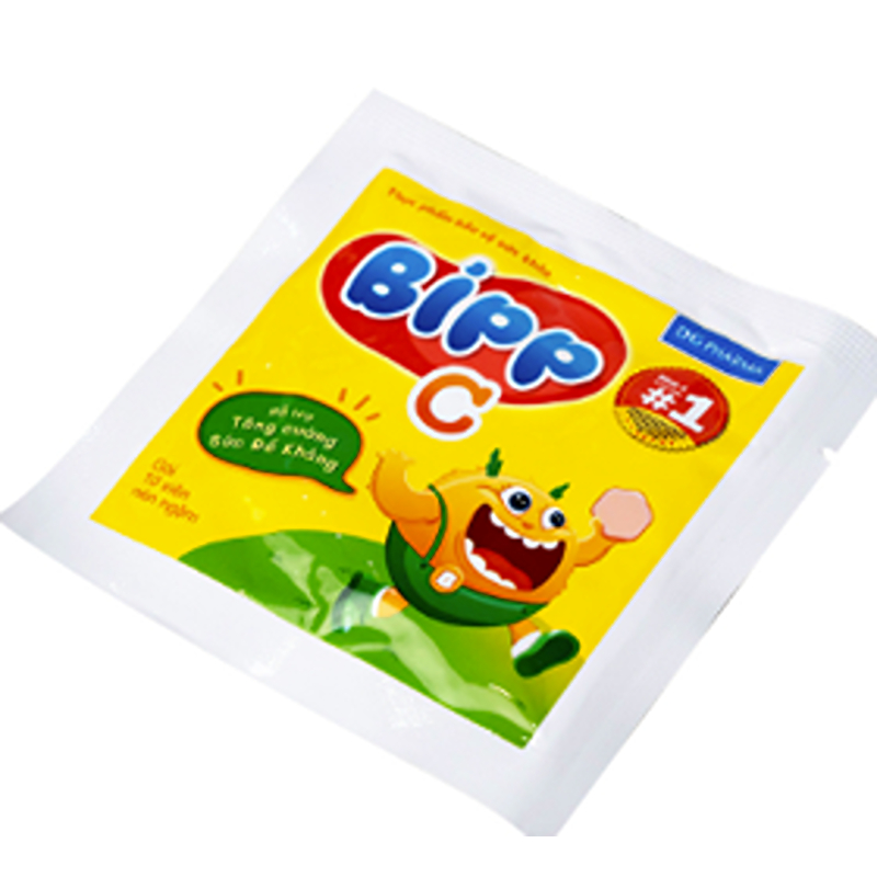 Thực phẩm bảo vệ sức khỏe kẹo bipp c bổ sung vitamin C hỗ trợ tăng sức đề kháng, hộp 35 gói viên ngậm (từ 3 tuổi) 6