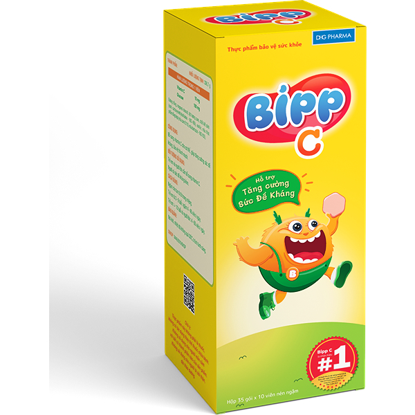 Thực phẩm bảo vệ sức khỏe kẹo bipp c bổ sung vitamin C hỗ trợ tăng sức đề kháng