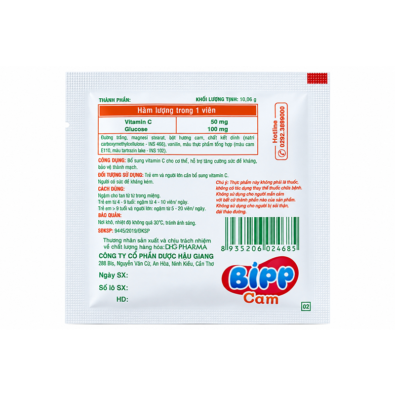 Thực phẩm bảo vệ sức khỏe kẹo bipp c bổ sung vitamin C hỗ trợ tăng sức đề kháng, hộp 35 gói viên ngậm (từ 3 tuổi) 10