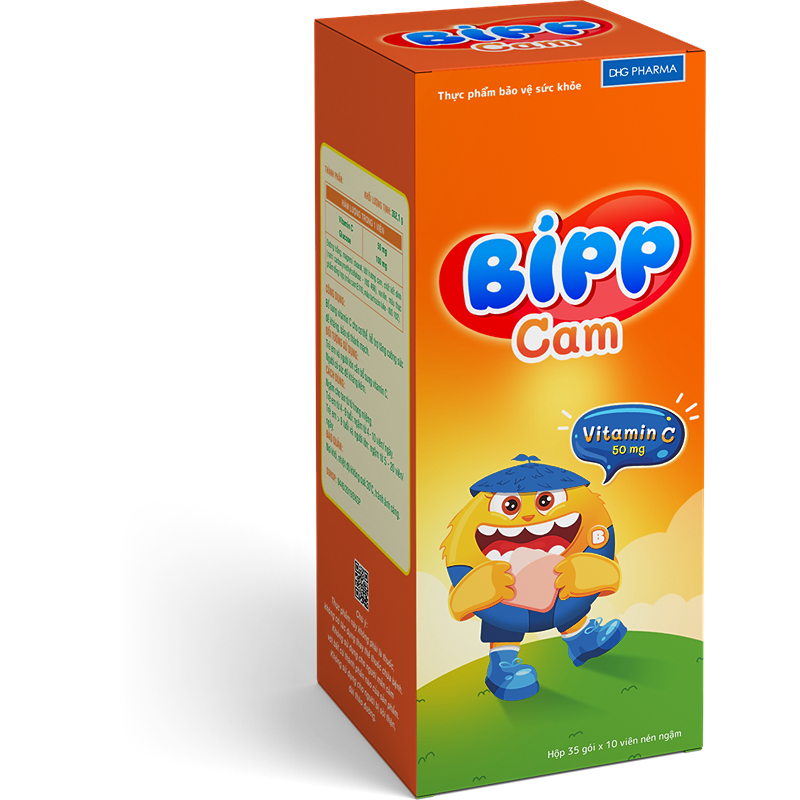 Thực phẩm bảo vệ sức khỏe kẹo bipp c bổ sung vitamin C hỗ trợ tăng sức đề kháng, hộp 35 gói viên ngậm (từ 3 tuổi) 11