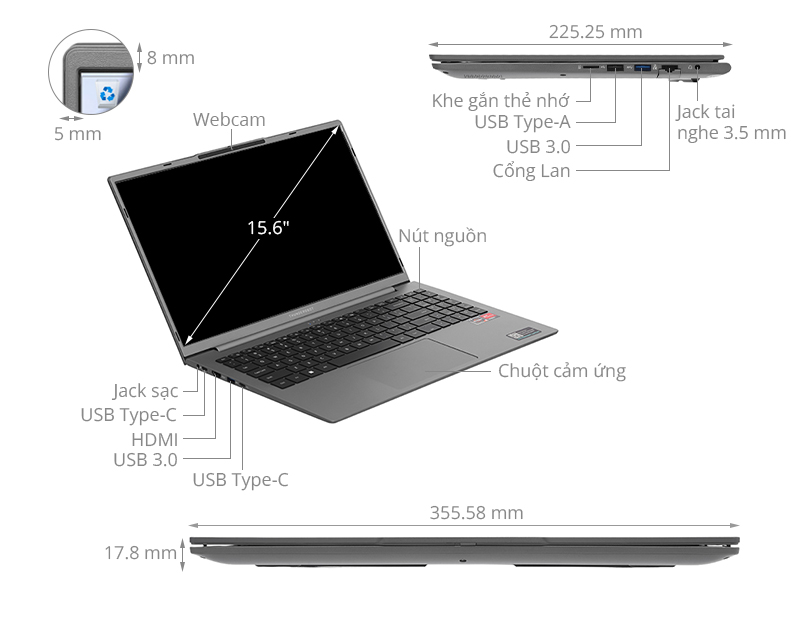 Thunderobot T-Book 15A (R3 3200U, 8GB, 512GB, Full HD, Win11Pro)