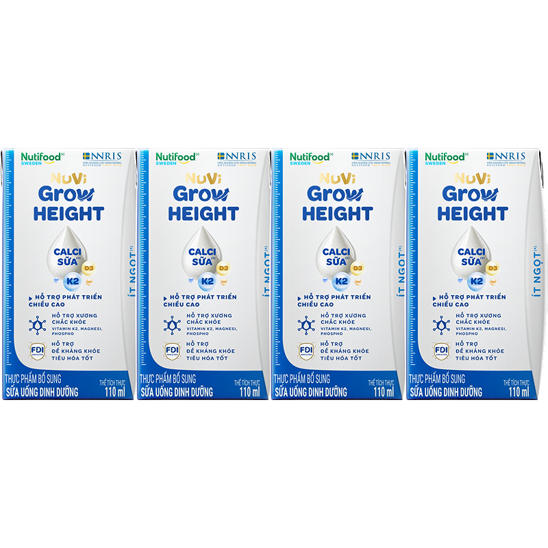 Lốc 4 hộp sữa pha sẵn Nuvi Grow Height 110 ml (từ 1 tuổi) 7