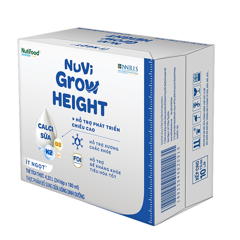 Lốc 4 hộp sữa pha sẵn Nuvi Grow Height 180 ml (từ 1 tuổi) 11