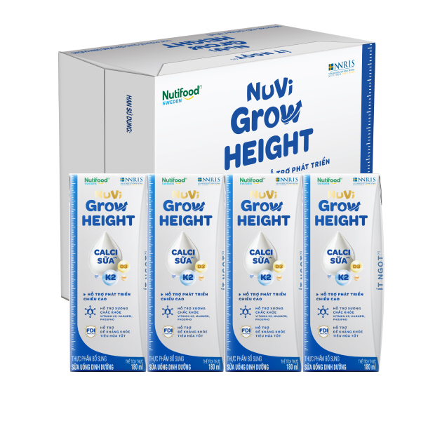 Thùng 24 hộp sữa pha sẵn Nuvi Grow Height