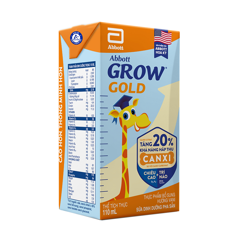 Combo 2 thùng 48 hộp sữa pha sẵn Abbott Grow Gold hương vani 110 ml (từ 1 tuổi) - Giao bao bì ngẫu nhiên 43