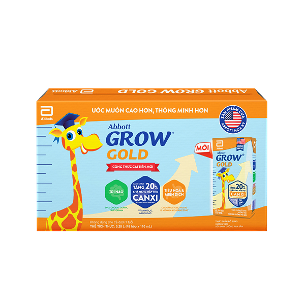 Thùng 48 hộp sữa pha sẵn Abbott Grow Gold
