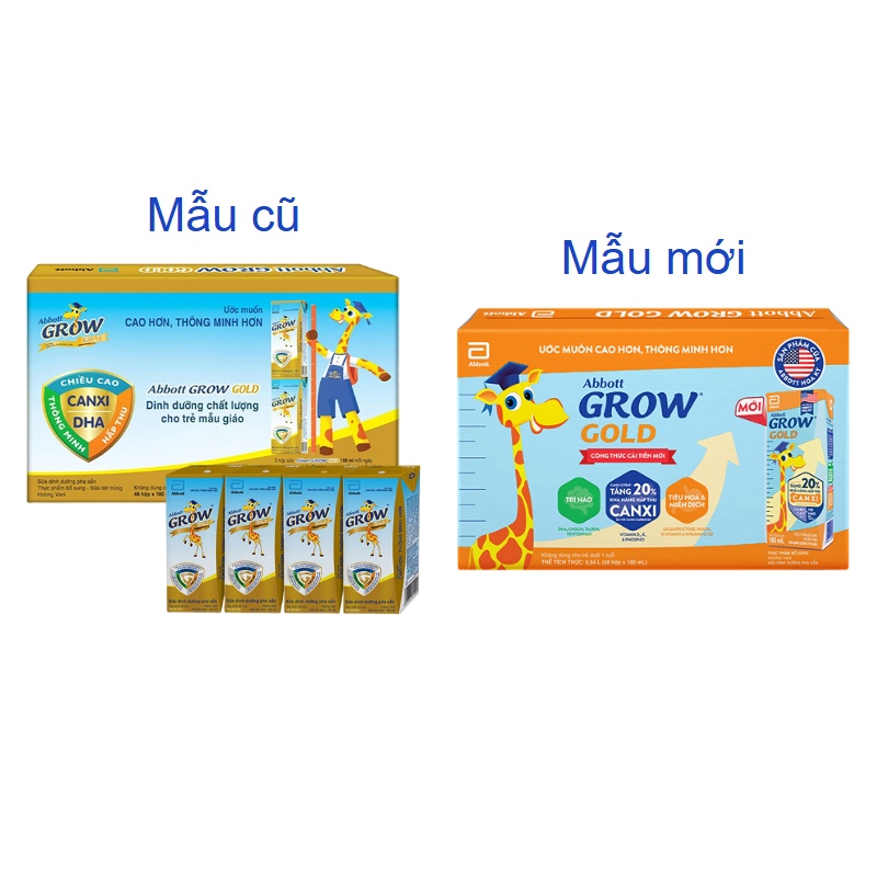 Combo 2 thùng 48 hộp sữa pha sẵn Abbott Grow Gold hương vani 180 ml (từ 1 tuổi) - Giao bao bì ngẫu nhiên 28