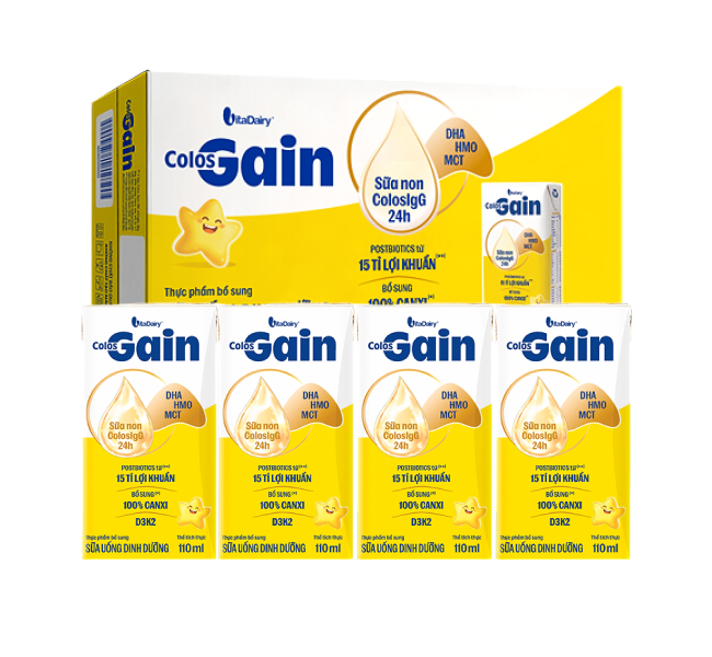 Thùng 48 hộp sữa non pha sẵn Colos Gain - Giao bao bì ngẫu nhiên