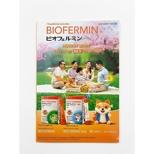 Tờ rơi dán 2 gói sample Biofermin