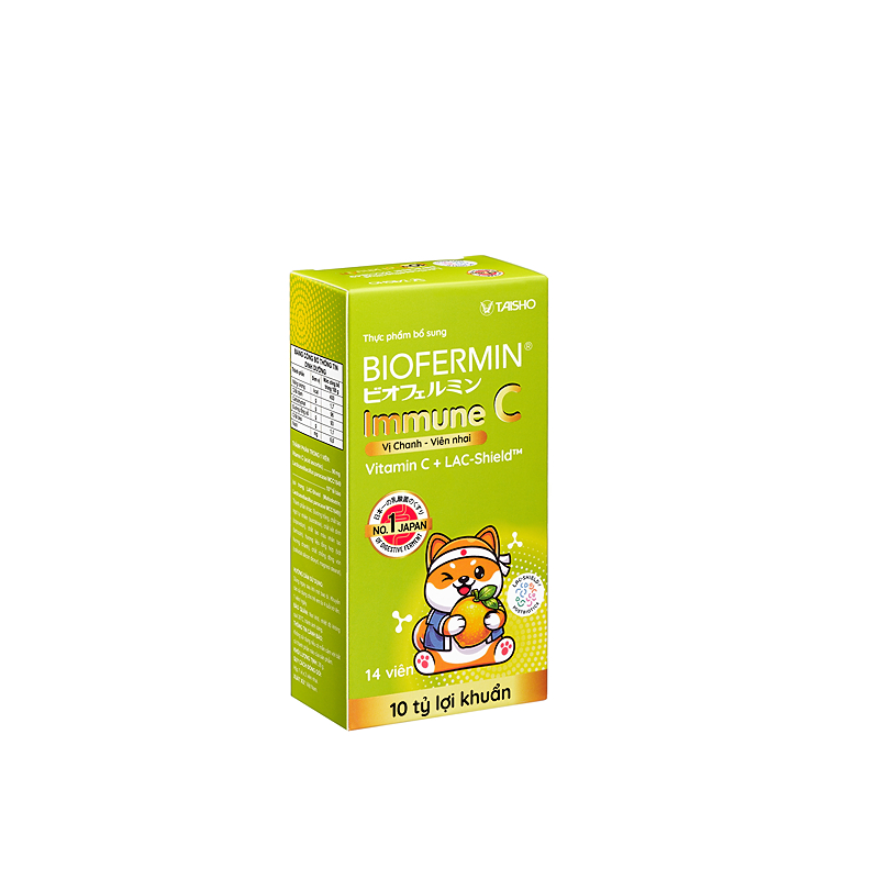 Viên nhai Biofermin immune C vị cam bổ sung lợi khuẩn, cải thiện hệ vi sinh đường ruột hộp 14 viên 4