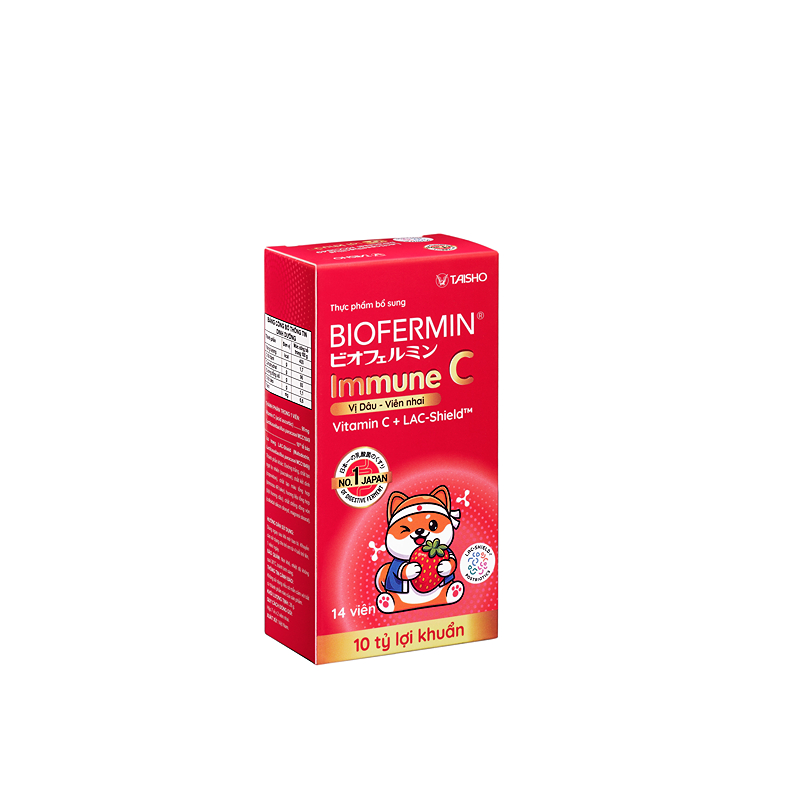Viên nhai Biofermin immune C vị cam bổ sung lợi khuẩn, cải thiện hệ vi sinh đường ruột hộp 14 viên 6