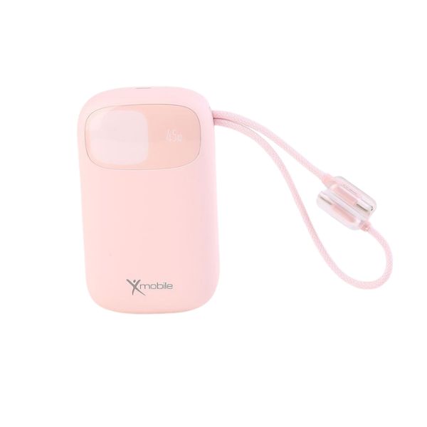 Pin sạc dự phòng Polymer 20000mAh Type C PD QC 3.0 45W Xmobile DS85C10 kèm Cáp Type C - Hồng