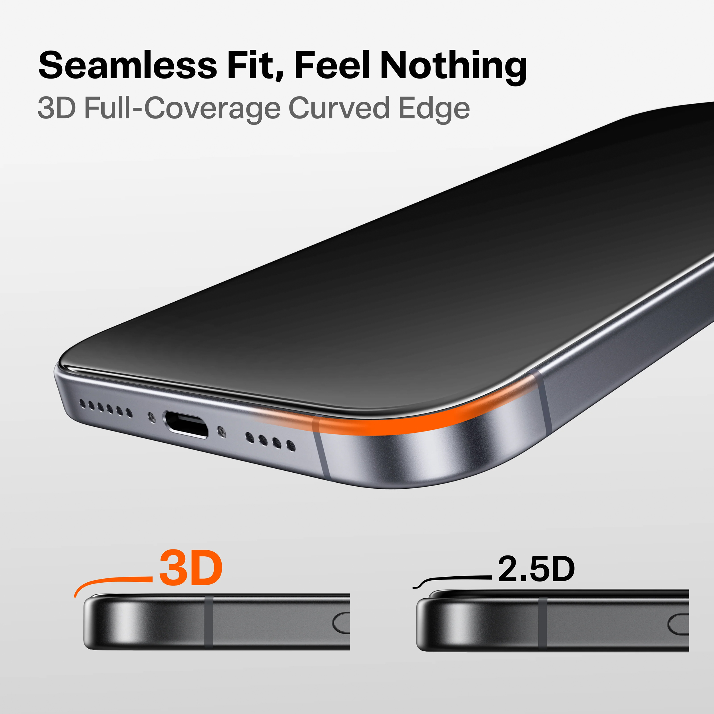 Miếng dán kính cường lực iPhone 16 Pro Max 3D viền đen TORRAS - 3