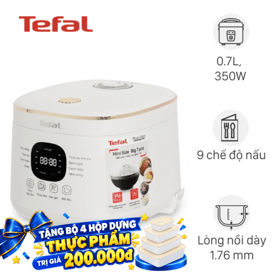Nồi cơm điện tử Tefal 0.7 lít RK515168