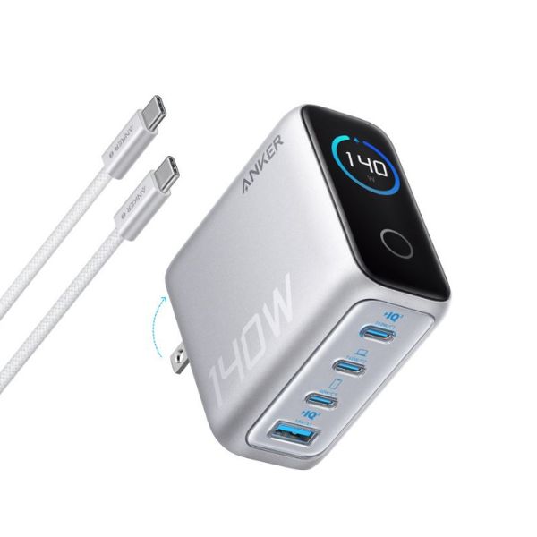 Bộ sạc nhanh 4 cổng USB Type-C 140W Anker Zolo B2697 kèm Cáp Type C - Type C