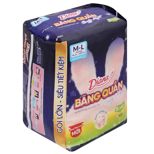 Băng vệ sinh Diana Comfynight băng quần size M-L