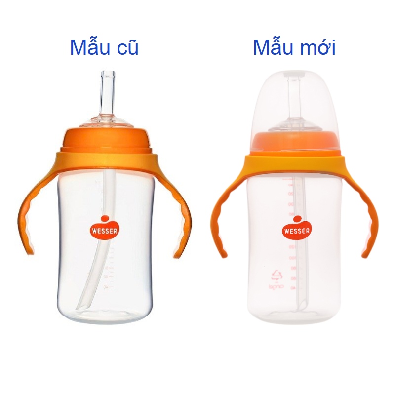 Bình tập uống Wesser 260 ml - Màu cam (từ 6 tháng) - Giao bao bì ngẫu nhiên 2