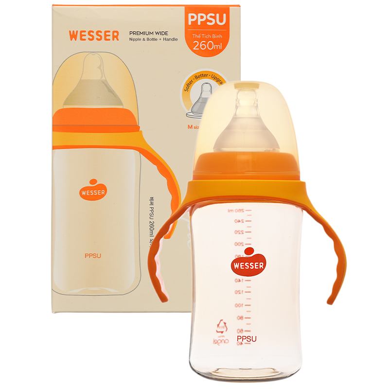 Bình sữa nhựa PPSU Wesser cổ rộng 260 ml (3 - 6 tháng) 7