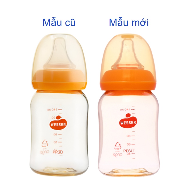 Bình sữa nhựa PPSU Wesser TBSWPP140 cổ hẹp 140 ml (0 - 3 tháng) - Giao bao bì ngẫu nhiên 2