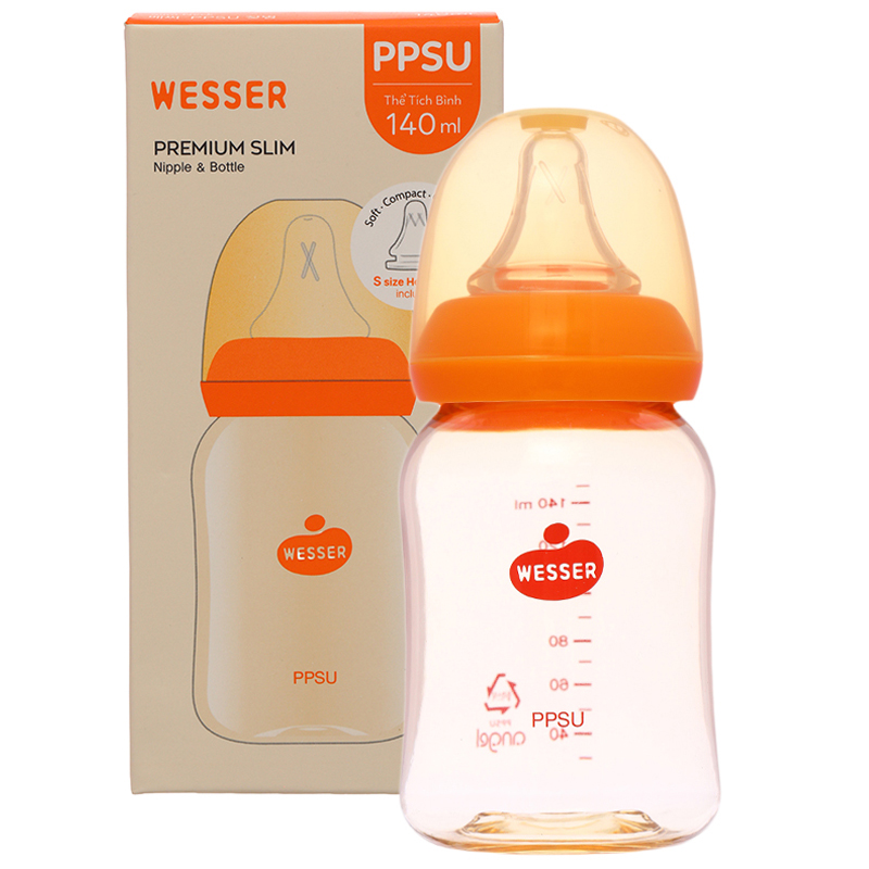 Bình sữa nhựa PPSU Wesser TBSWPP140 cổ hẹp 140 ml (0 - 3 tháng) - Giao bao bì ngẫu nhiên 9