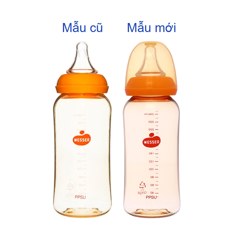 Bình sữa nhựa PPSU Wesser TBSWPP140 cổ hẹp 140 ml (0 - 3 tháng) - Giao bao bì ngẫu nhiên 19