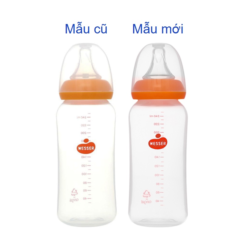 Bình sữa nhựa PP Wesser TBSPPW140 cổ hẹp 140 ml (0 - 3 tháng) - Giao bao bì ngẫu nhiên 18