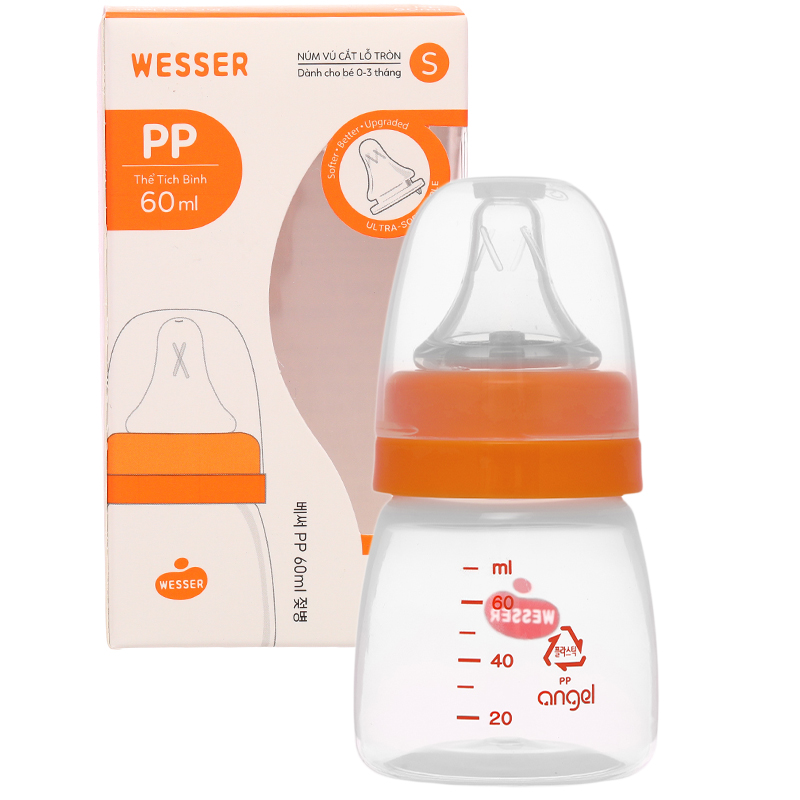 Bình sữa nhựa PP Wesser TBSPPW140 cổ hẹp 140 ml (0 - 3 tháng) - Giao bao bì ngẫu nhiên 38