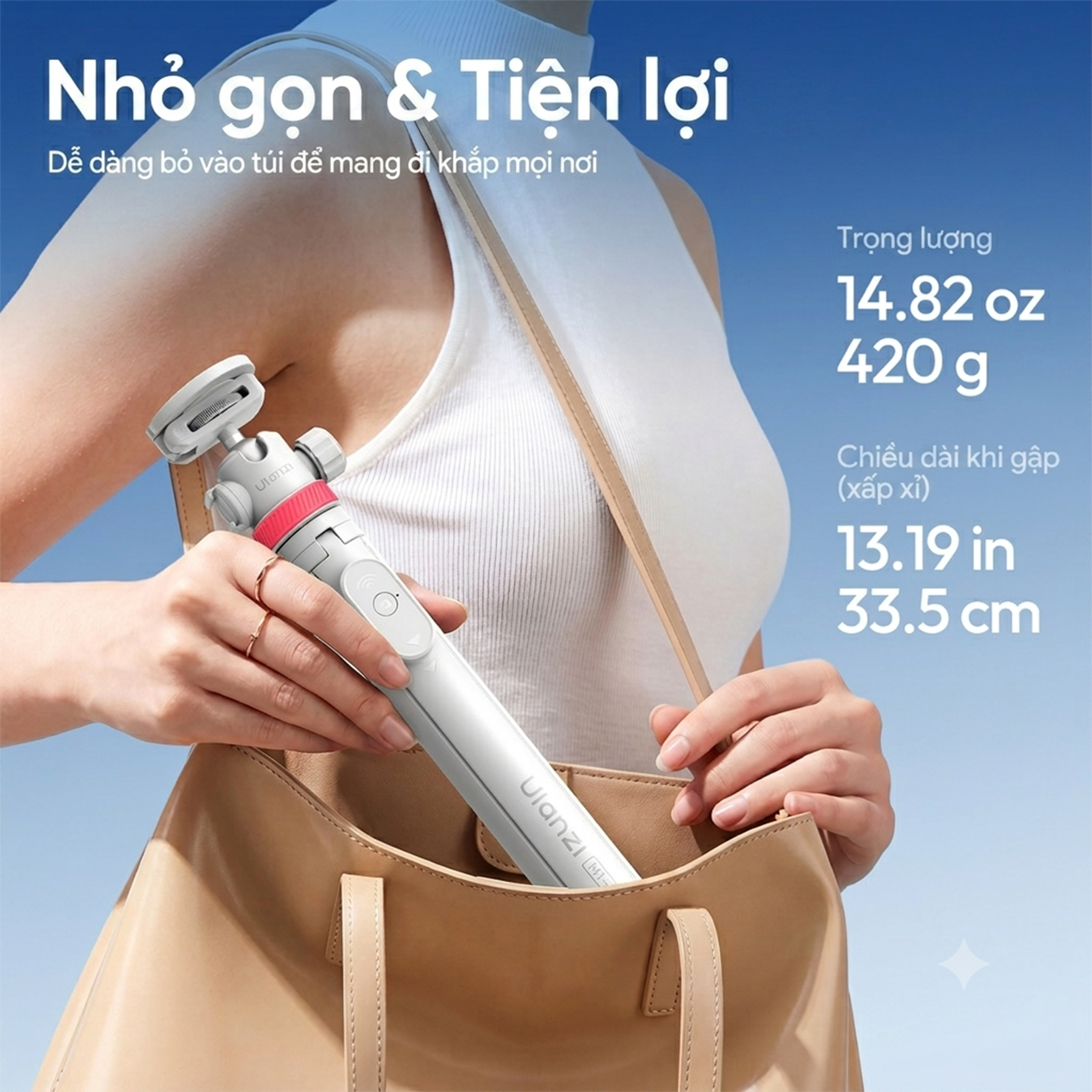 Chân Tripod Kiêm Gậy Selfie Magnetic Tự Bung Chân Nhanh 149cm Ulanzi MT-44M - 13